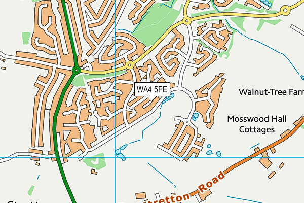 Village Pond Pitch map (WA4 5FE) - OS VectorMap District (Ordnance Survey)