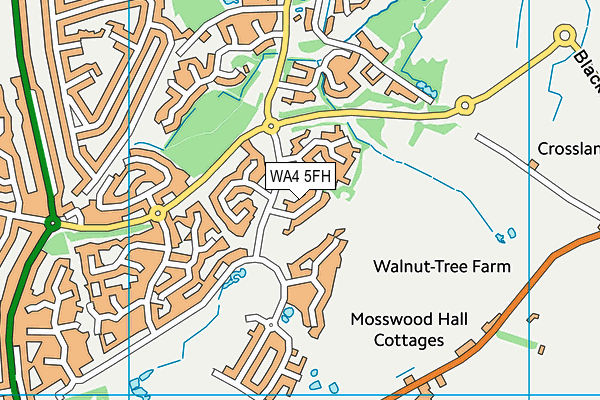 WA4 5FH map - OS VectorMap District (Ordnance Survey)