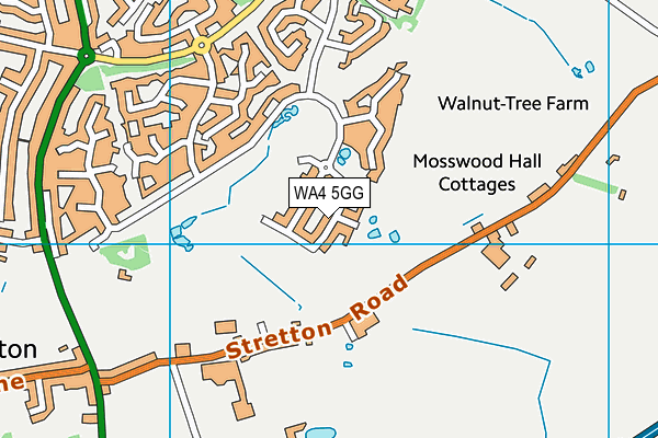 WA4 5GG map - OS VectorMap District (Ordnance Survey)