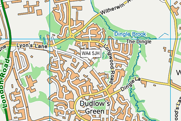 WA4 5JH map - OS VectorMap District (Ordnance Survey)