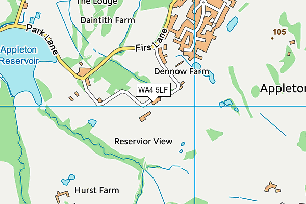 WA4 5LF map - OS VectorMap District (Ordnance Survey)