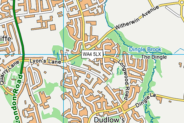 WA4 5LX map - OS VectorMap District (Ordnance Survey)