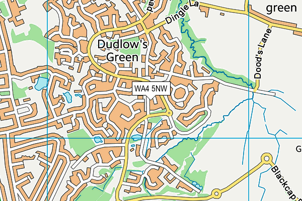 WA4 5NW map - OS VectorMap District (Ordnance Survey)
