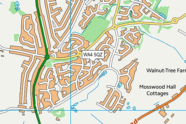 WA4 5QZ map - OS VectorMap District (Ordnance Survey)
