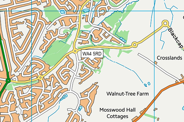 WA4 5RD map - OS VectorMap District (Ordnance Survey)