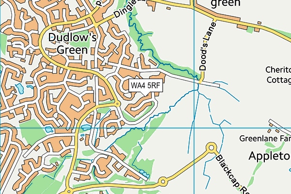 WA4 5RF map - OS VectorMap District (Ordnance Survey)