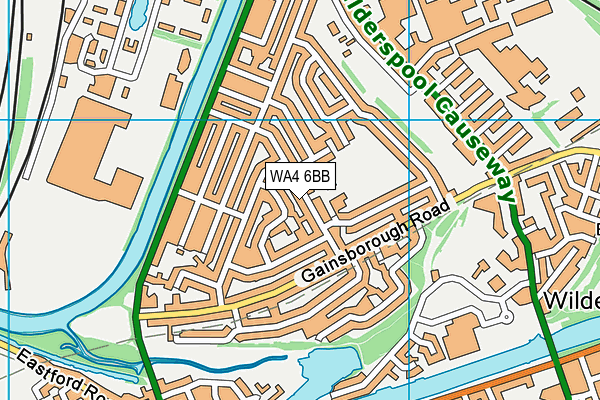 WA4 6BB map - OS VectorMap District (Ordnance Survey)