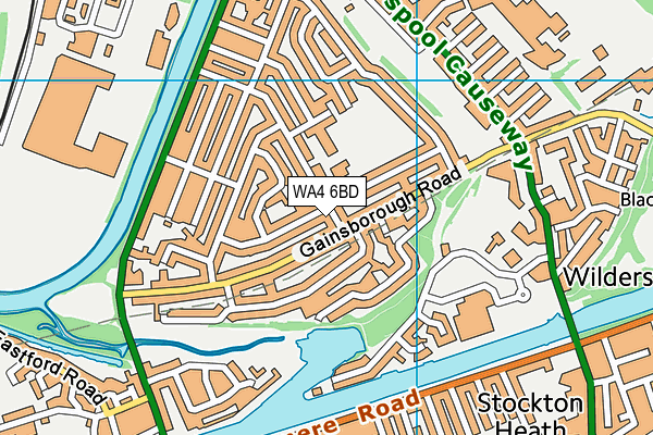 WA4 6BD map - OS VectorMap District (Ordnance Survey)