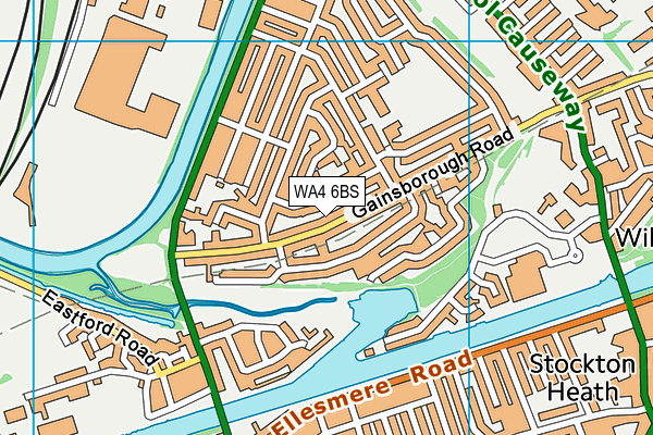 WA4 6BS map - OS VectorMap District (Ordnance Survey)