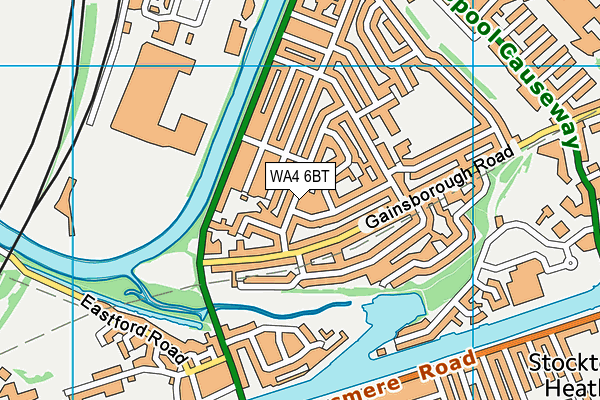 WA4 6BT map - OS VectorMap District (Ordnance Survey)