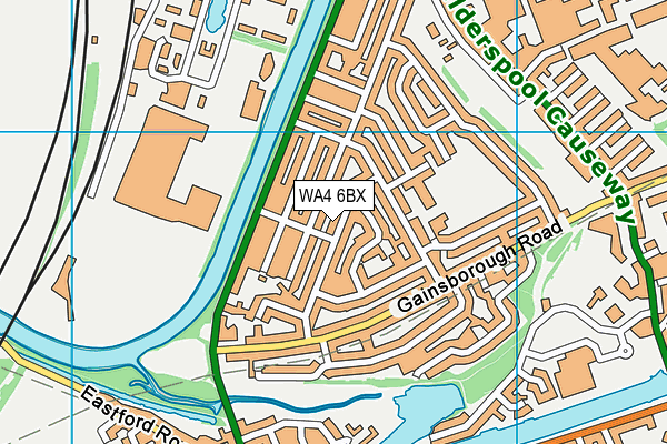 WA4 6BX map - OS VectorMap District (Ordnance Survey)