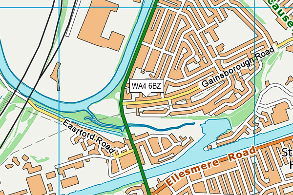 WA4 6BZ map - OS VectorMap District (Ordnance Survey)