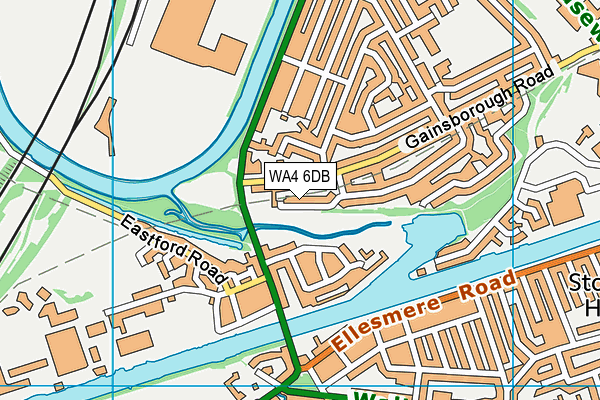 WA4 6DB map - OS VectorMap District (Ordnance Survey)