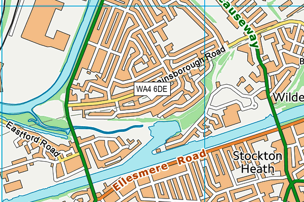 WA4 6DE map - OS VectorMap District (Ordnance Survey)