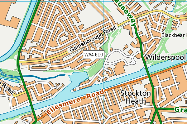 WA4 6DJ map - OS VectorMap District (Ordnance Survey)