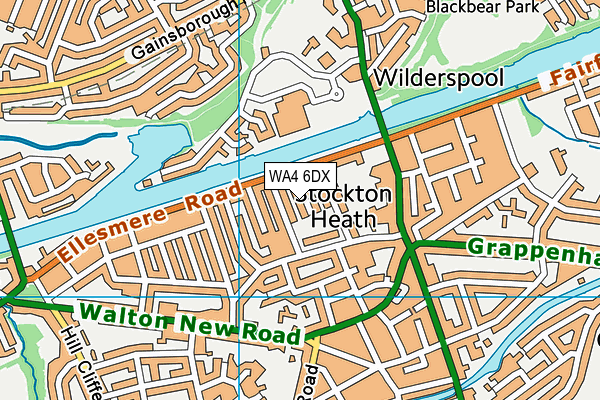 WA4 6DX map - OS VectorMap District (Ordnance Survey)