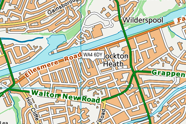 WA4 6DY map - OS VectorMap District (Ordnance Survey)