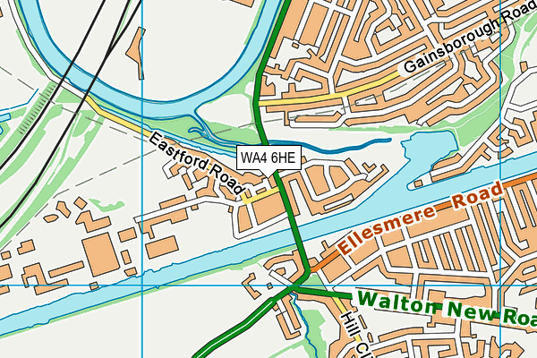 WA4 6HE map - OS VectorMap District (Ordnance Survey)