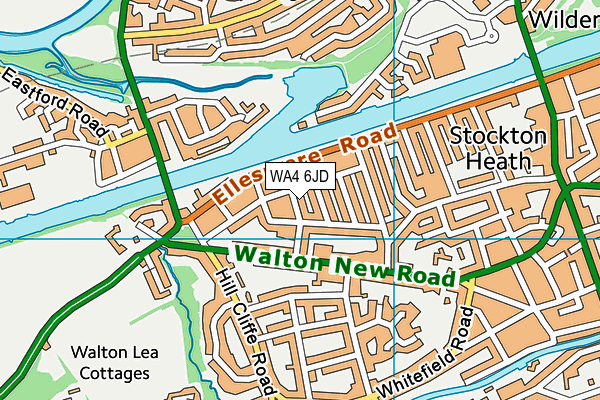 WA4 6JD map - OS VectorMap District (Ordnance Survey)