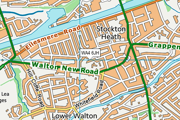 WA4 6JH map - OS VectorMap District (Ordnance Survey)