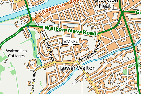 WA4 6PE map - OS VectorMap District (Ordnance Survey)