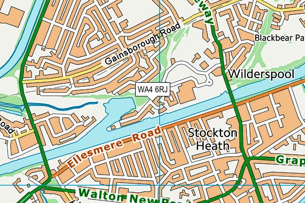 WA4 6RJ map - OS VectorMap District (Ordnance Survey)