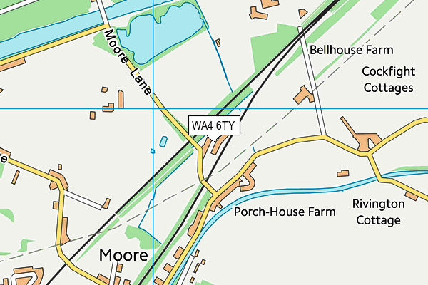 Moore Lane map (WA4 6TY) - OS VectorMap District (Ordnance Survey)