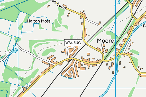 Moore Primary School map (WA4 6UG) - OS VectorMap District (Ordnance Survey)