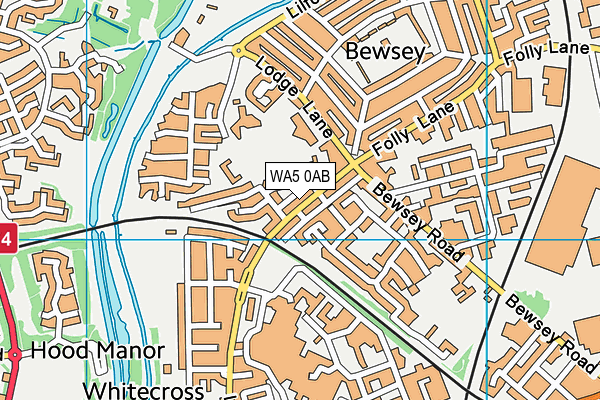 WA5 0AB map - OS VectorMap District (Ordnance Survey)