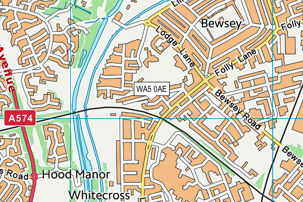 WA5 0AE map - OS VectorMap District (Ordnance Survey)