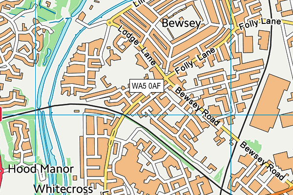 WA5 0AF map - OS VectorMap District (Ordnance Survey)