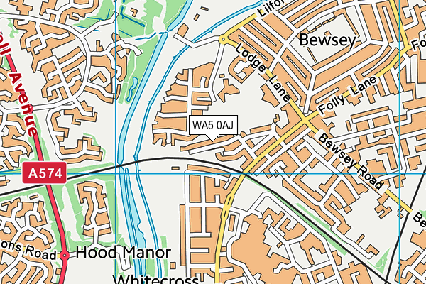 WA5 0AJ map - OS VectorMap District (Ordnance Survey)