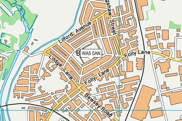 WA5 0AN map - OS VectorMap District (Ordnance Survey)