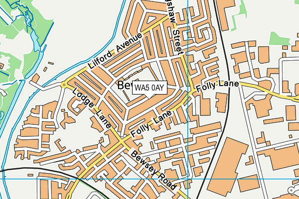WA5 0AY map - OS VectorMap District (Ordnance Survey)
