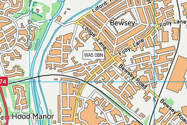 WA5 0BN map - OS VectorMap District (Ordnance Survey)