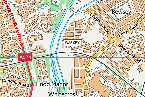 WA5 0BY map - OS VectorMap District (Ordnance Survey)