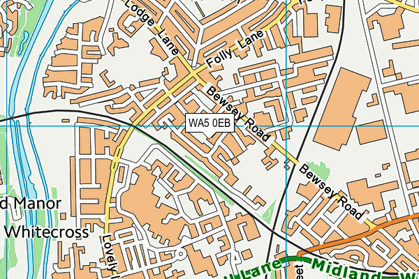 WA5 0EB map - OS VectorMap District (Ordnance Survey)