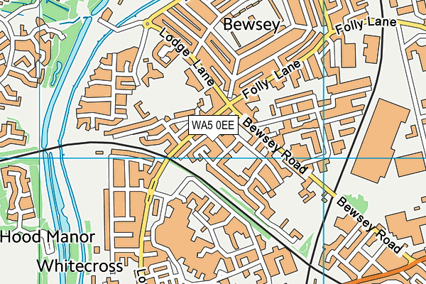 WA5 0EE map - OS VectorMap District (Ordnance Survey)