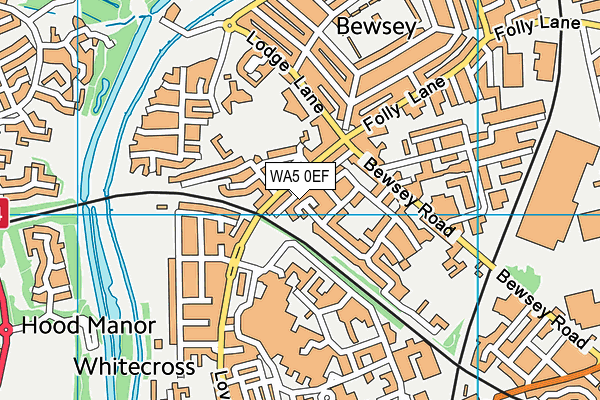 WA5 0EF map - OS VectorMap District (Ordnance Survey)