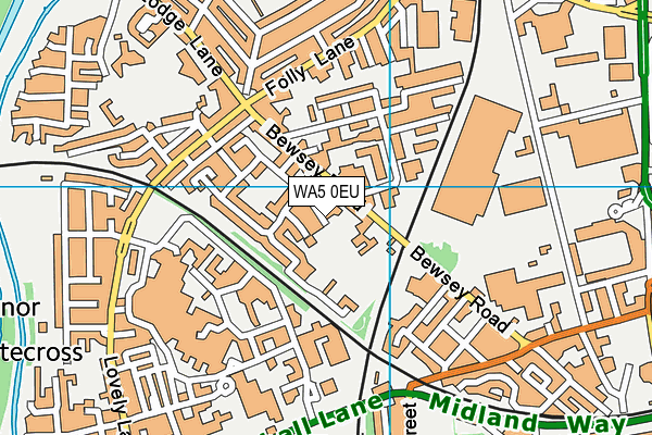 WA5 0EU map - OS VectorMap District (Ordnance Survey)