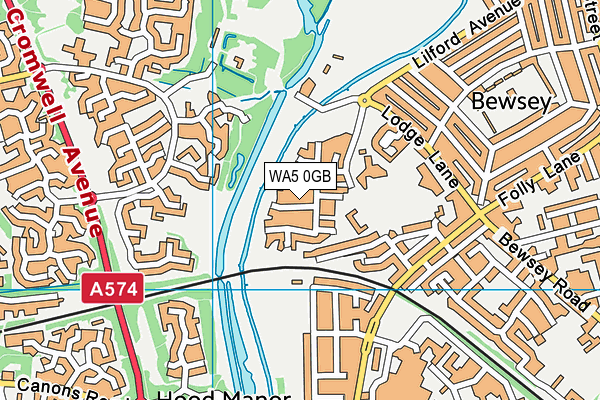 WA5 0GB map - OS VectorMap District (Ordnance Survey)