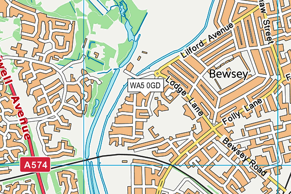 WA5 0GD map - OS VectorMap District (Ordnance Survey)