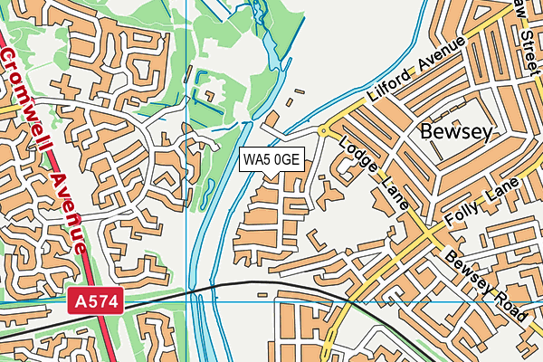 WA5 0GE map - OS VectorMap District (Ordnance Survey)