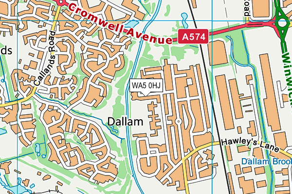 WA5 0HJ map - OS VectorMap District (Ordnance Survey)