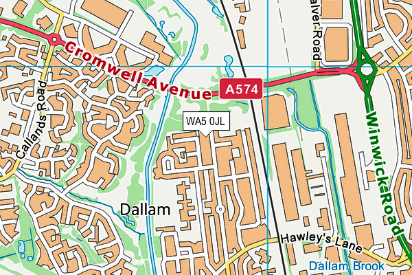 WA5 0JL map - OS VectorMap District (Ordnance Survey)