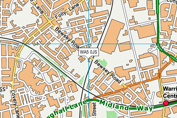 St Alban's Catholic Primary School map (WA5 0JS) - OS VectorMap District (Ordnance Survey)