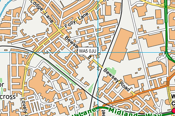 WA5 0JU map - OS VectorMap District (Ordnance Survey)