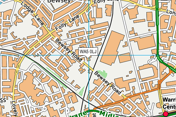 WA5 0LJ map - OS VectorMap District (Ordnance Survey)