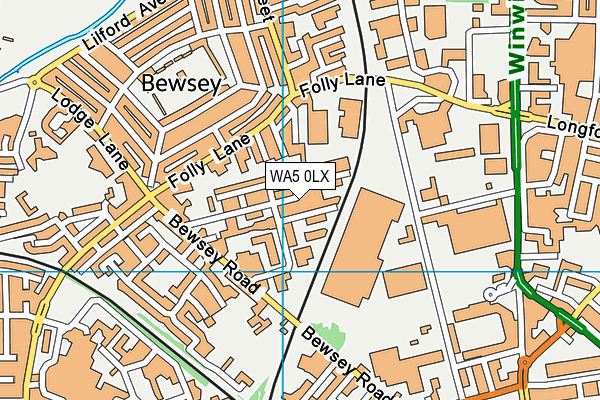 WA5 0LX map - OS VectorMap District (Ordnance Survey)