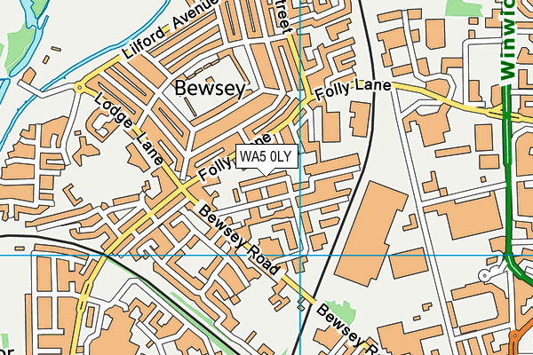 WA5 0LY map - OS VectorMap District (Ordnance Survey)